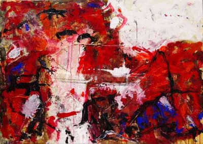 Helmut Bauhuber, Leinwand 110 × 155 cm, Nr. 27 – abstrakte Malerei