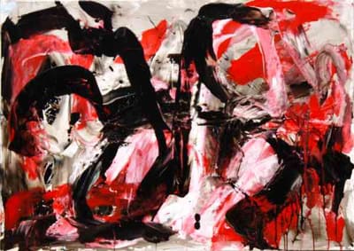 Helmut Bauhuber, Leinwand 110 × 155 cm, Nr. 28 – abstrakte Malerei
