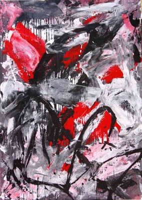 Helmut Bauhuber, Leinwand 150 × 110 cm, Nr. 3 – abstrakte Malerei