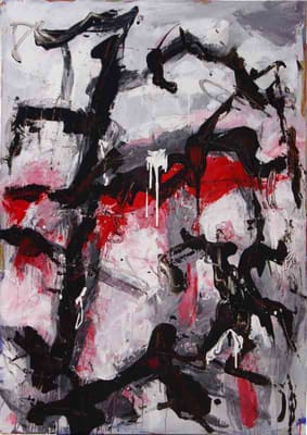 Helmut Bauhuber, Leinwand 150 × 110 cm, Nr. 6 – abstrakte Malerei
