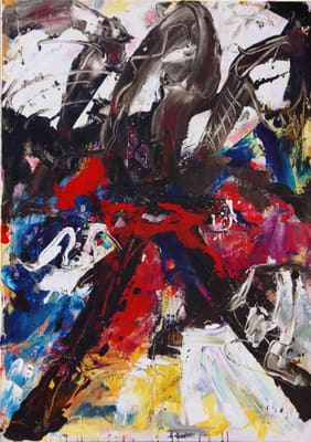 Helmut Bauhuber, Leinwand 150 × 110 cm, Nr. 7 – abstrakte Malerei