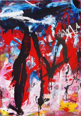 Helmut Bauhuber, Leinwand 150 × 110 cm, Nr. 9 – abstrakte Malerei