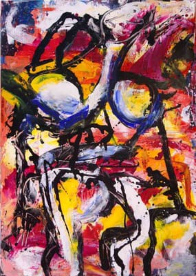 Helmut Bauhuber, Leinwand 150 × 110 cm, Nr. 11 – abstrakte Malerei