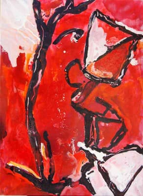 Helmut Bauhuber, Leinwand 150 × 110 cm, Nr. 17 – abstrakte Malerei