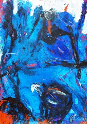 Helmut Bauhuber, Leinwand 150 × 110 cm, Nr. 25 – abstrakte Malerei
