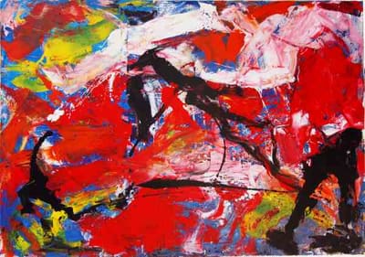 Helmut Bauhuber, Leinwand 155 × 220 cm, Nr. 1 – abstrakte Malerei