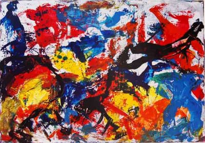 Helmut Bauhuber, Leinwand 155 × 220 cm, Nr. 2 – abstrakte Malerei
