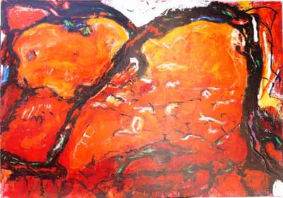 Helmut Bauhuber, Leinwand 155 × 220 cm, Nr. 5 – abstrakte Malerei