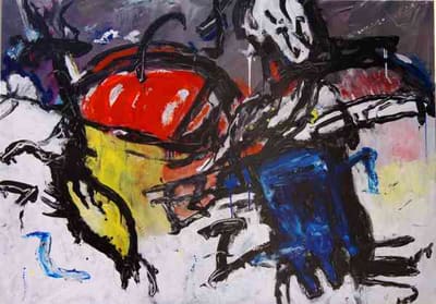 Helmut Bauhuber, Leinwand 155 × 220 cm, Nr. 6 – abstrakte Malerei