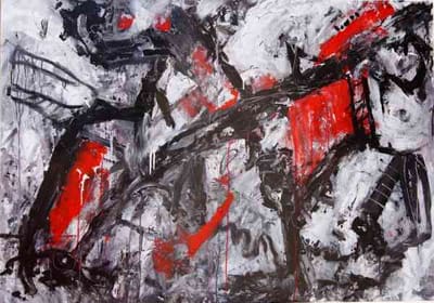 Helmut Bauhuber, Leinwand 155 × 220 cm, Nr. 8 – abstrakte Malerei