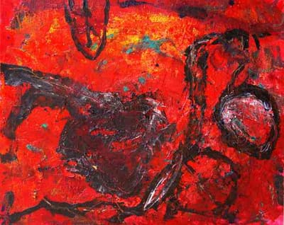 Helmut Bauhuber, Leinwand 80 × 100 cm, Nr. 3 – abstrakte Malerei