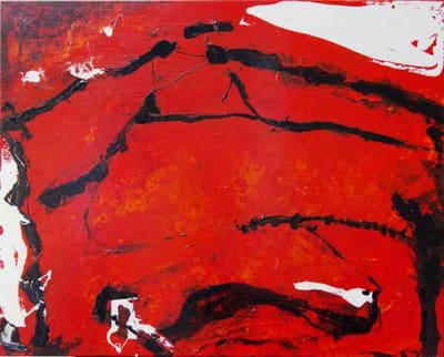 Helmut Bauhuber, Leinwand 80 × 100 cm, Nr. 5 – abstrakte Malerei
