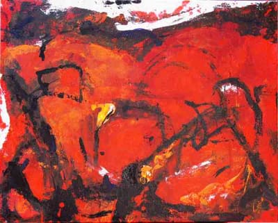 Helmut Bauhuber, Leinwand 80 × 100 cm, Nr. 6 – abstrakte Malerei