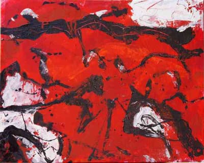 Helmut Bauhuber, Leinwand 80 × 100 cm, Nr. 7 – abstrakte Malerei