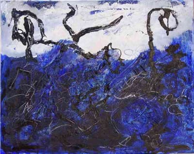 Helmut Bauhuber, Leinwand 80 × 100 cm, Nr. 8 – abstrakte Malerei