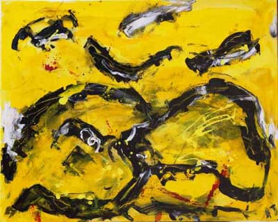 Helmut Bauhuber, Leinwand 80 × 100 cm, Nr. 10 – abstrakte Malerei
