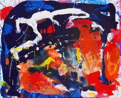 Helmut Bauhuber, Leinwand 80 × 100 cm, Nr. 12 – abstrakte Malerei
