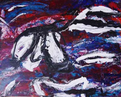 Helmut Bauhuber, Leinwand 80 × 100 cm, Nr. 14 – abstrakte Malerei